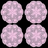 WLLHYF White Vintage Crochet Doilies 8 Inches Round Cotton Handmade Lace Placemats Crafts Tables Food Bulk Doily Cloth Set Corrugated Edge for Wedding Birthday, 4 Pack (Pink)