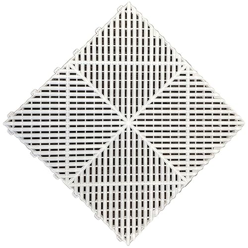 ガレージタイル ガレージマット 単品販売(1枚) 40cm×40cm×1.8cm はめ込み 置き敷き バイク 車 自転車 駐車場 屋外 屋内 ガーデニング メッシュ 通気性 軽量 ショールーム 倉庫 テラス イベント フロアタイル ジョイント 正方形 フロ