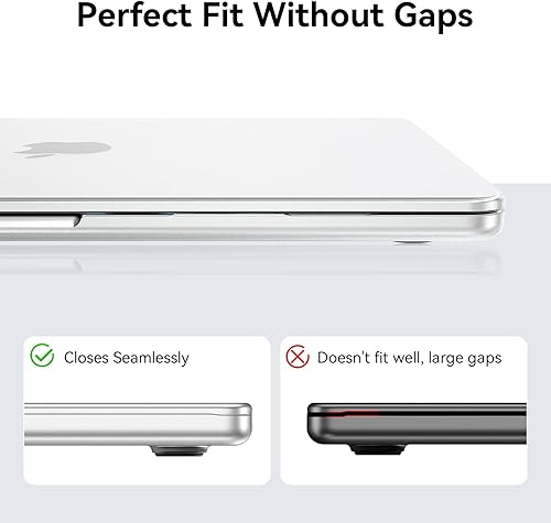 Miniatura 68 de EooCoo Funda compatible con MacBook Air de 15 pulgadas M5 2026 2025-2023 Release M4 M3 M2 modelo A3448 A3241 A3114 A2941, carcasa rígida de negro