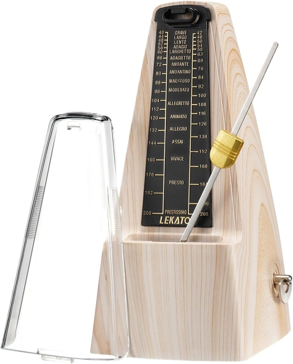 Metronome for Piano Guitar Mechanical Metronome Track Beat Tempo for Beginner Ash Wood Grain