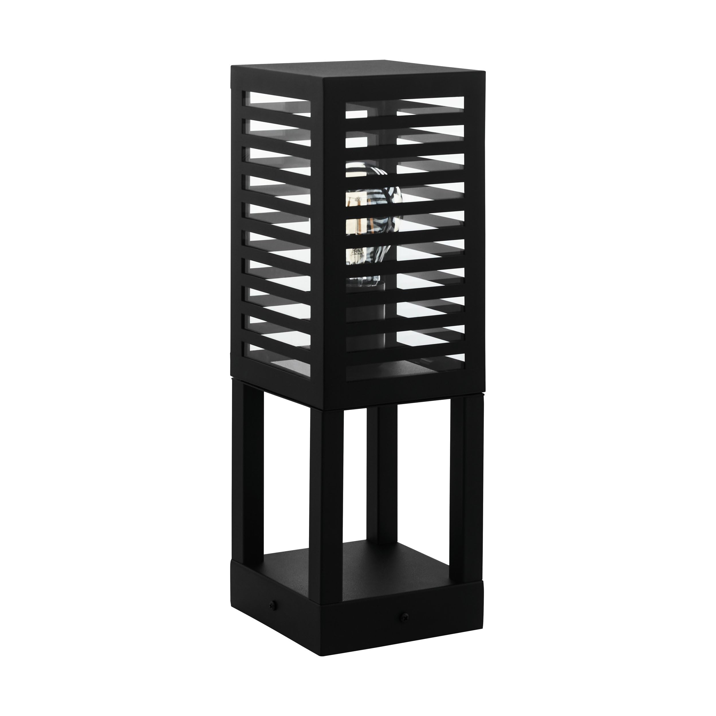 Eglo Black Led Outdoor Lamp Post Alamonte 3, Bollard Light, Outside Lighting For Garden And Patio, Driveway Lamp Made Of Metal, Ip44, H 45 Cm, E27