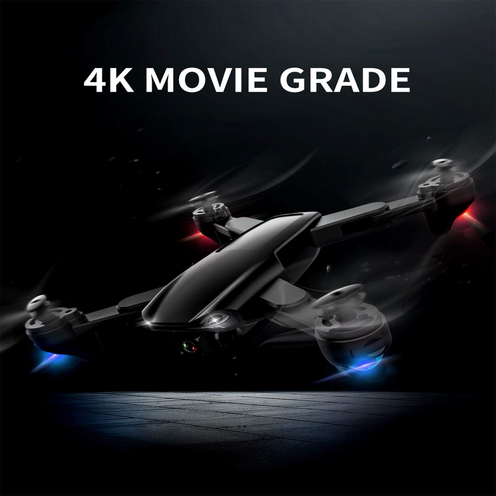 NA Mini Drone Pieghevole, con Videocamera 4K HD, Riprese Surround, Riprese A Seguire, Quadricottero RC Elicottero, per Bambini E Principianti,3 Battery