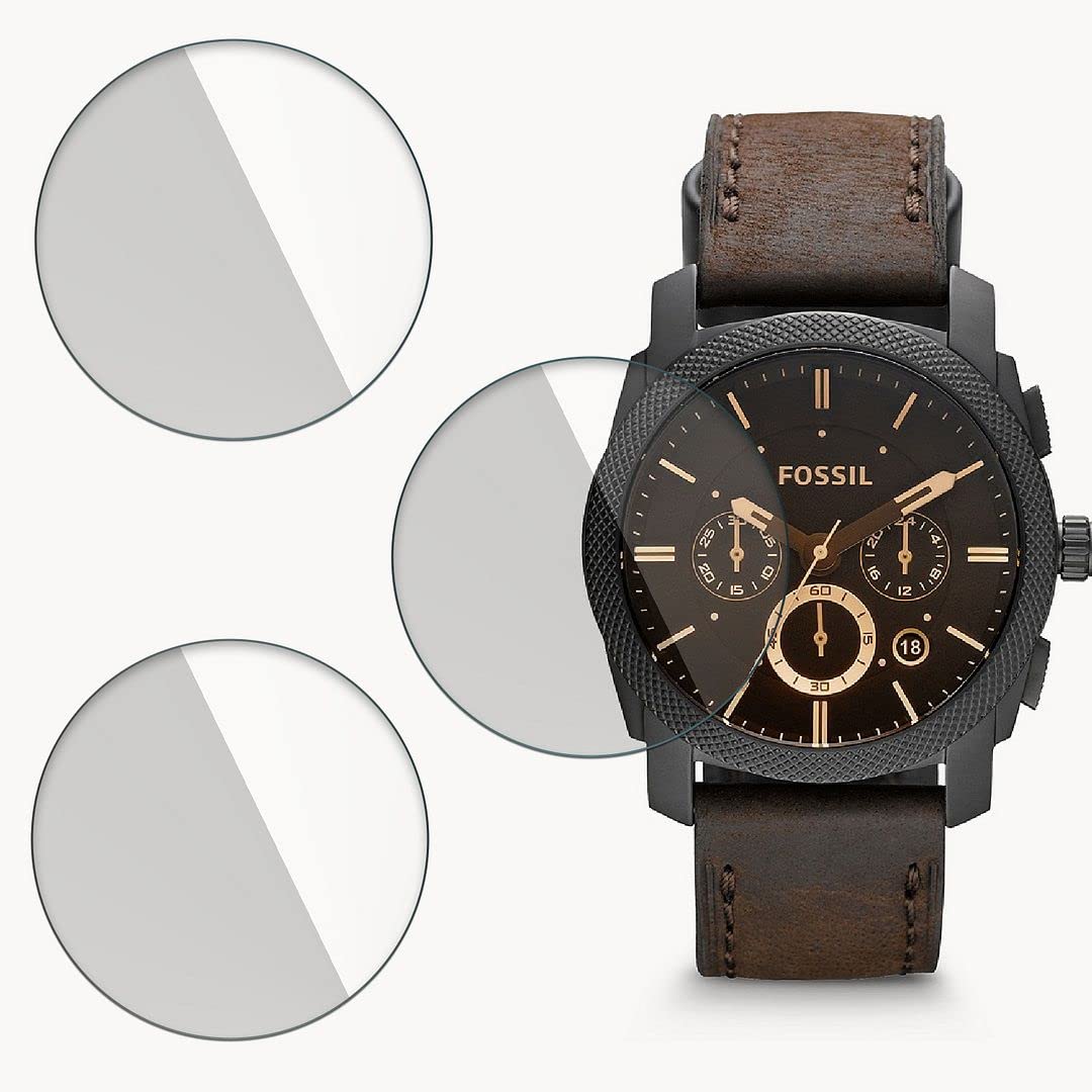 FCS 0.33mm 9H Hardness Anti Shock Edge to Edge Full Screen Coverage Flexible Watch Screen Protector for Machine Mid-Size Chronograph (Pack of 3)