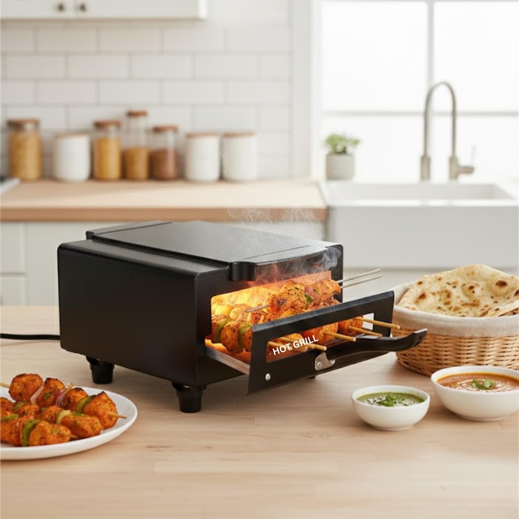 Hot Grill Heavy-Duty 10-Inch Electric Tandoor | 1500W Stainless Steel Heater | Compact Metal Body | Perfect for Grilling, Roasting, Baking & Authentic Tandoori Cooking at Home-image-18