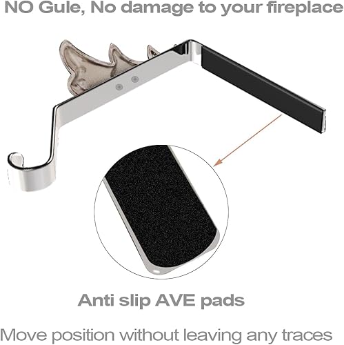 Miniatura 3 de Juego de 4 soportes de calcetines de Navidad para manto, ganchos reutilizables para calcetines de Navidad, colgador de Navidad sin daños para