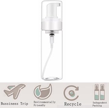 Foam Bottle Dispenser,2pcs 200ml/7OZ Foaming Pump Bottle Foam Soap Bottle Dispenser Transparent Empty Spray Bottles Foaming Hand Soap Dispenser Bottles Refillable Soap Dispenser