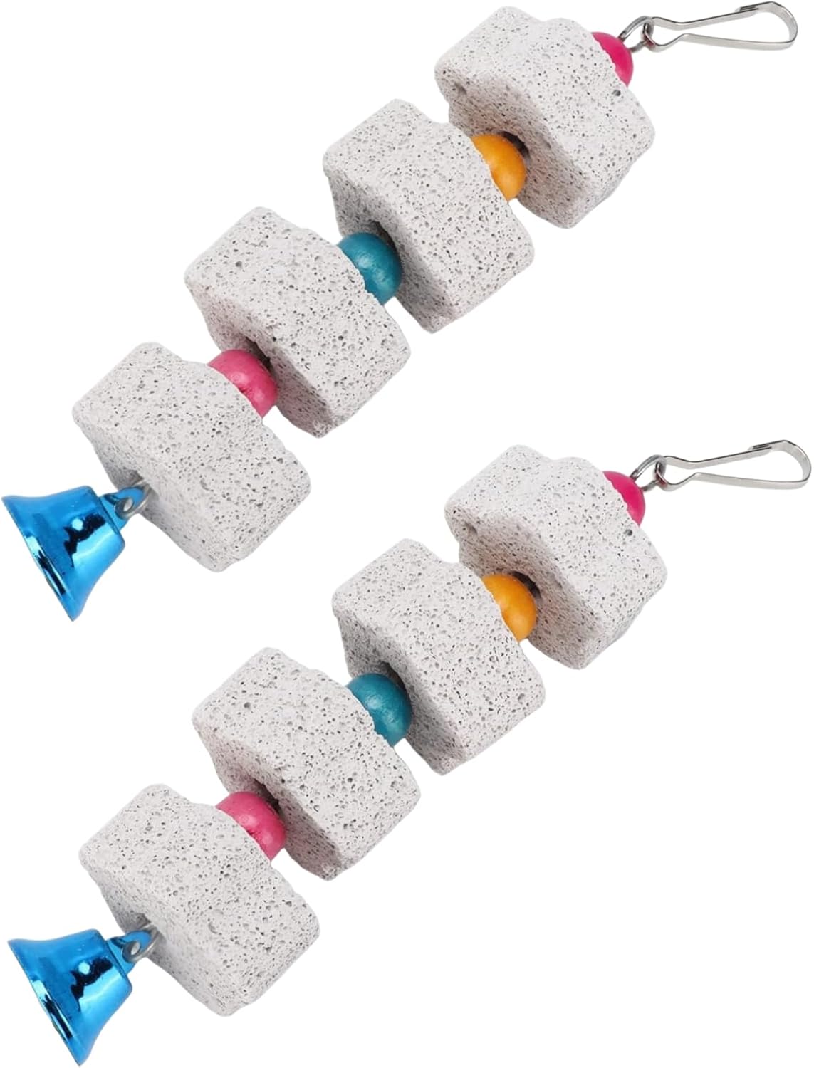 2Pcs White Bird Beak Grinding Stone Chewing Toys Bird Beak Grinding Stone for Parrots Hamsters and Other Small Animals Pet Supplies Small in Size