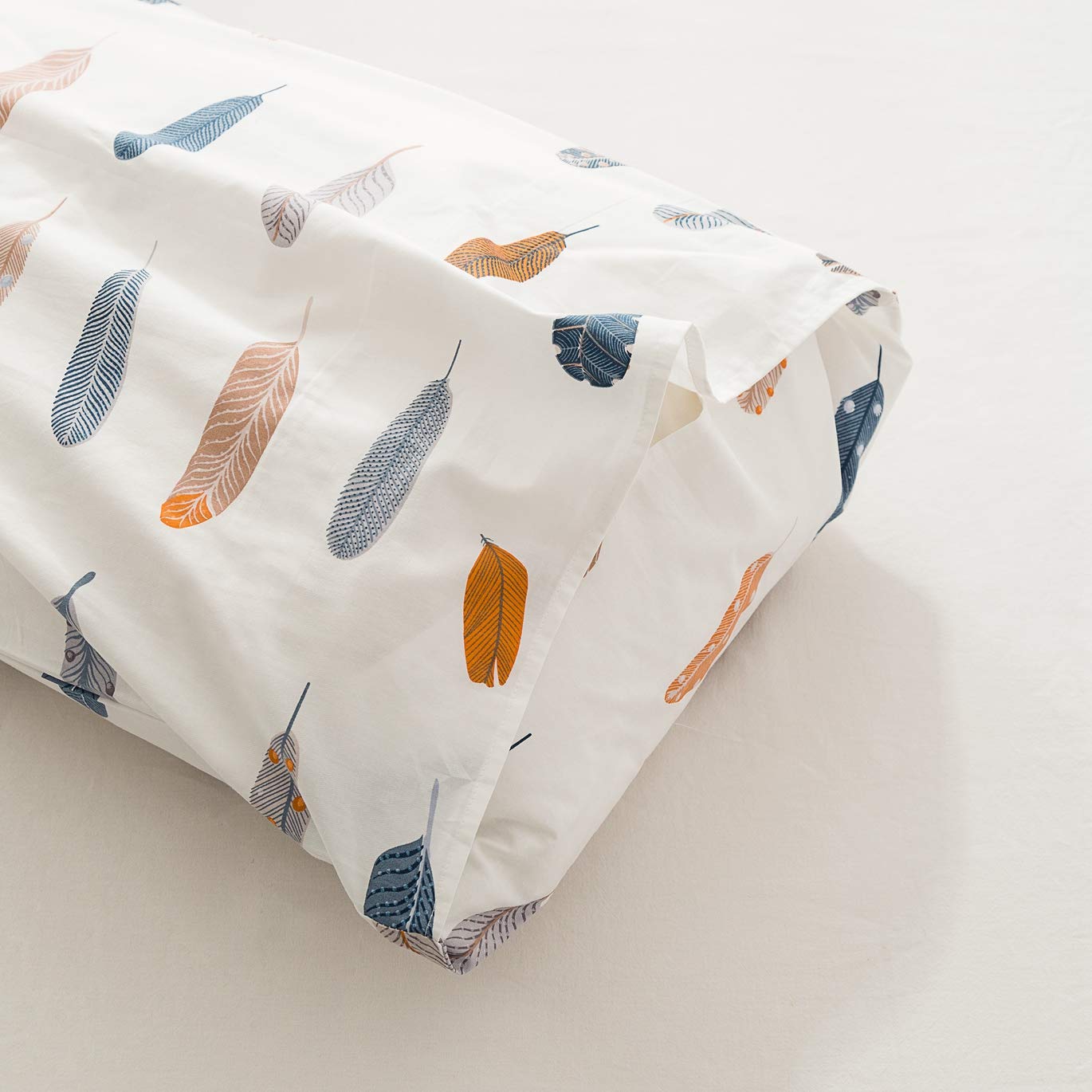 SUSYBAO - Juego de 2 fundas de almohada, 100% algodón, diseño estampado, cierre de sobre, calidad de hotel, suave, decoración del hogar, cómodo, fácil cuidado, lavable a máquina