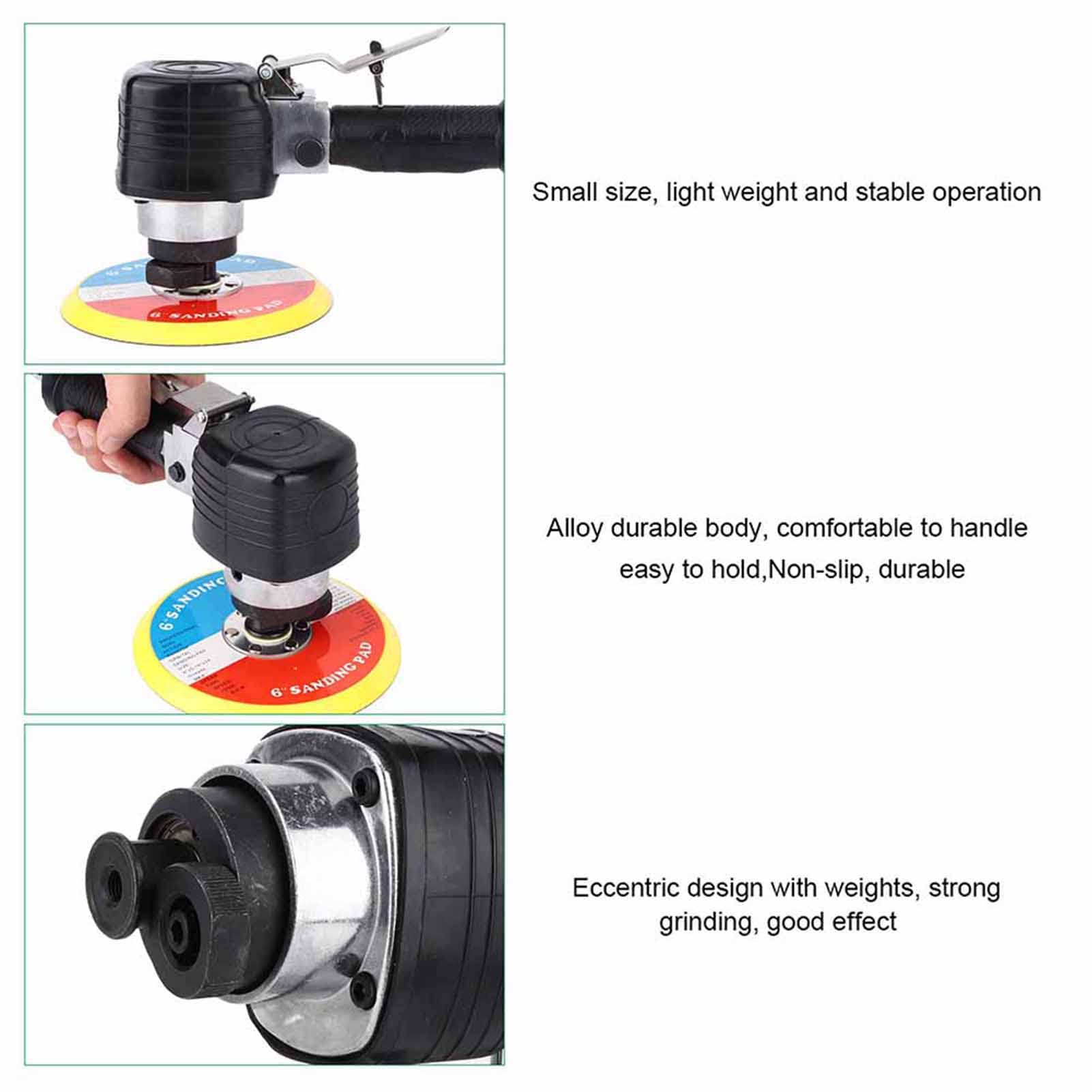 Orbital Air Sander Excentryczna maszyna do polerowania 6 -calowa profesjonalna klasa stopowa potężna 75009000 rpm do detali samochodu Auto polerowanie woskowanie powierzchniowe
