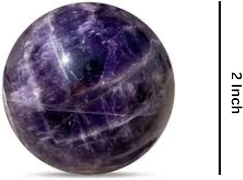 Miniatura 2 de Flurita púrpura azabache de 1.772-1.969 in, esfera de bola, piedra preciosa tallada a mano, altar curativo, enfoque devocional, limpieza espiritual