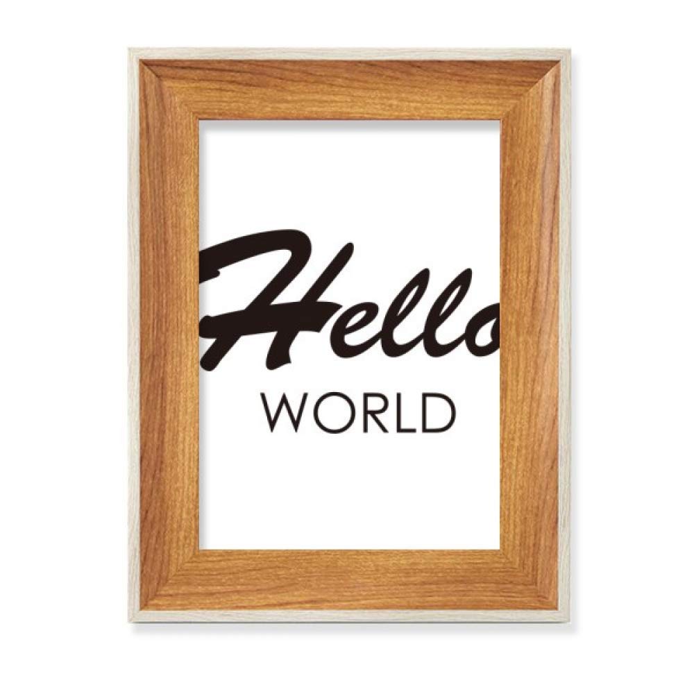 Cadre photo en bois de bureau Bonjour Le Monde pour affichage tableau art