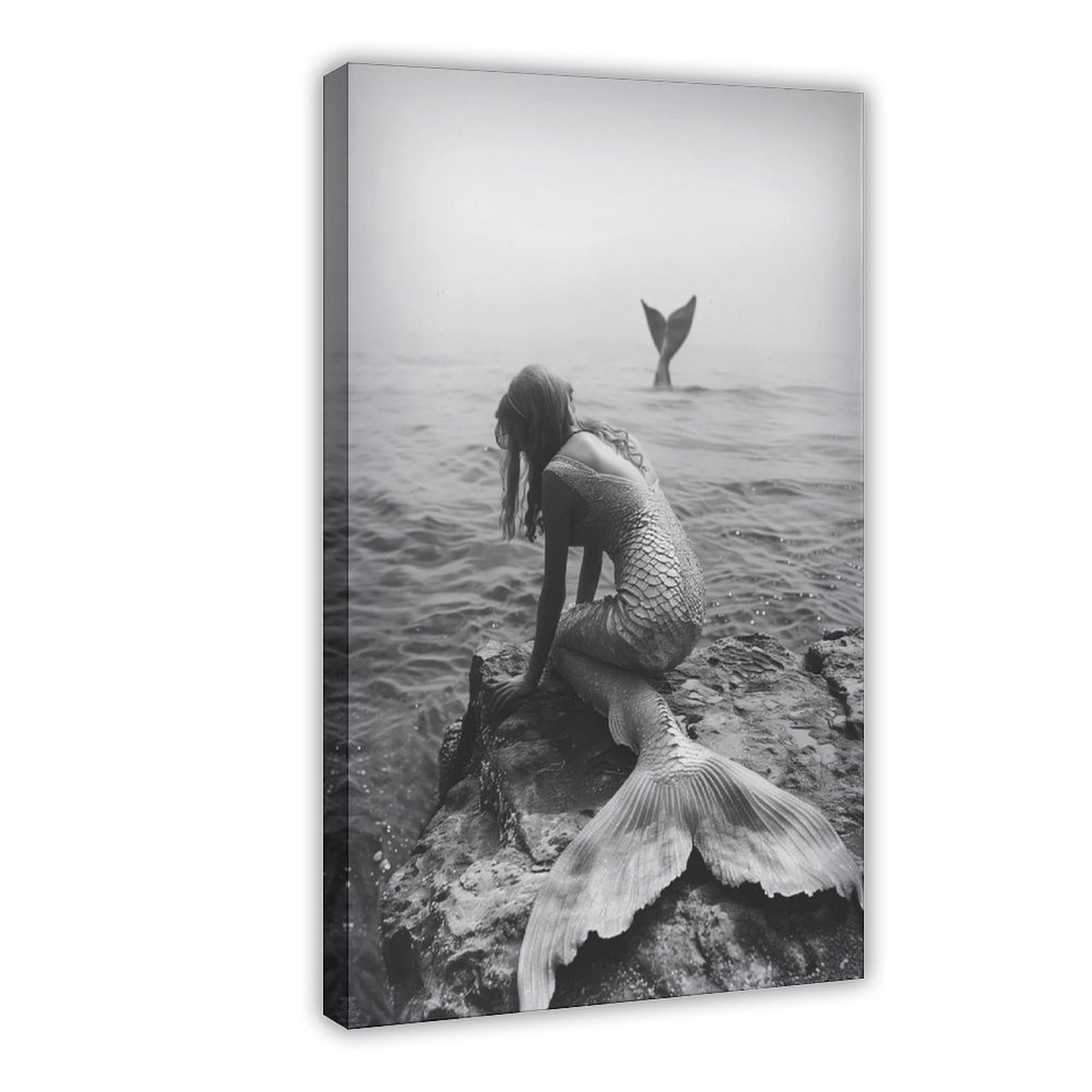 BNCEDJK Mermaid Wall Art, Vintage Canvas Poster Wall Art Print Picture Paintings 20x30inch(50x75cm)