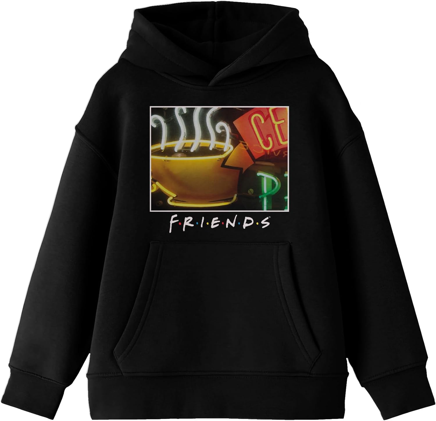 Bioworld Friends TV Show Central Perk Close Up Boy's Black Sweatshirt