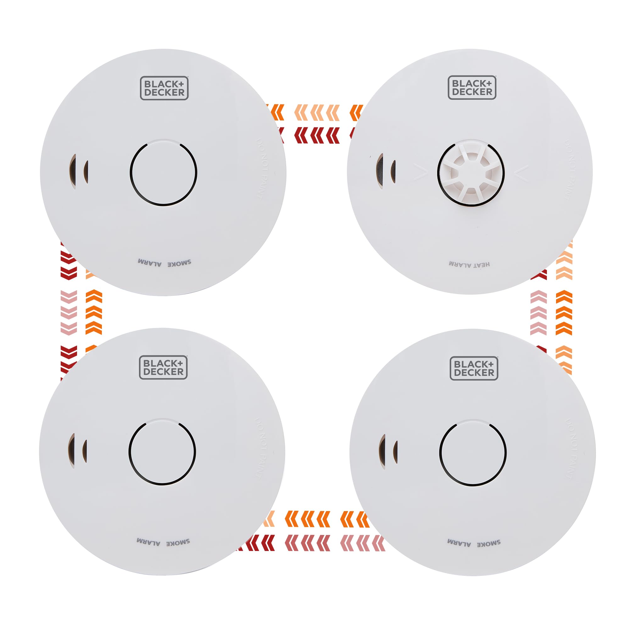 BLACK+DECKER CONNECTED 3 Smoke Alarms And 1 Heat Alarm Scotland Bundle. Wireless Interlinked, 10 Year Lithium Battery for Home. Easy Install Optical Smoke Detector And Heat Detector. BS Compliant