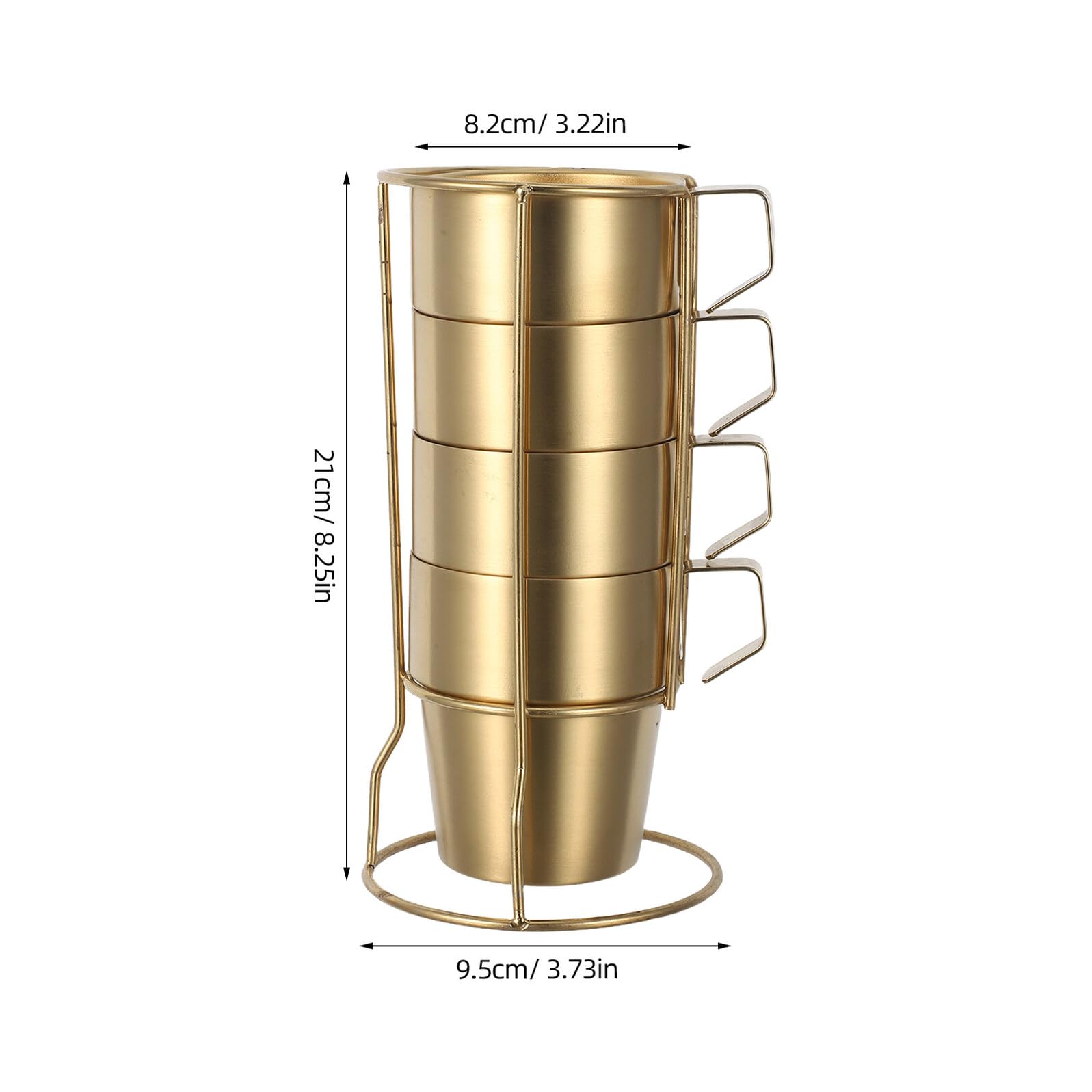Sewroro Juego de 4 Tazas Térmicas Infantiles de Acero Inoxidable de Doble Pared 300 Ml con Asa y Soporte Apilable Taza de Café y Té Aislante para Camping y Bebidas Frías