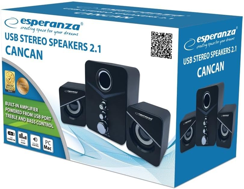 Esperanza 2.1 USB Cancan EP153 Speaker System Retail Box