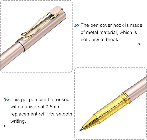 Miniatura 4 de PATIKIL Bolígrafos de gel de tinta negra, paquete de 12 bolígrafos de punta fina de 0.020 in, suministros de oficina de escritura suave con tapa