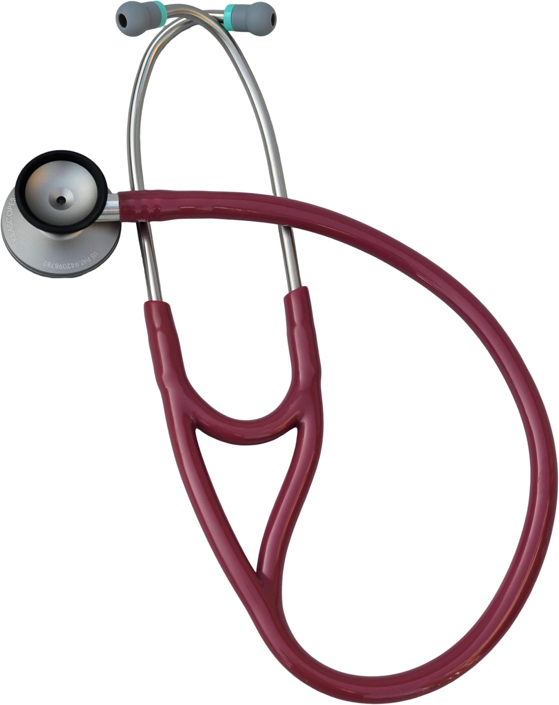 Bell Dual Head Cardiology Stethoscope, Professional Quality, Classic Tube, KS-770 Burgundy