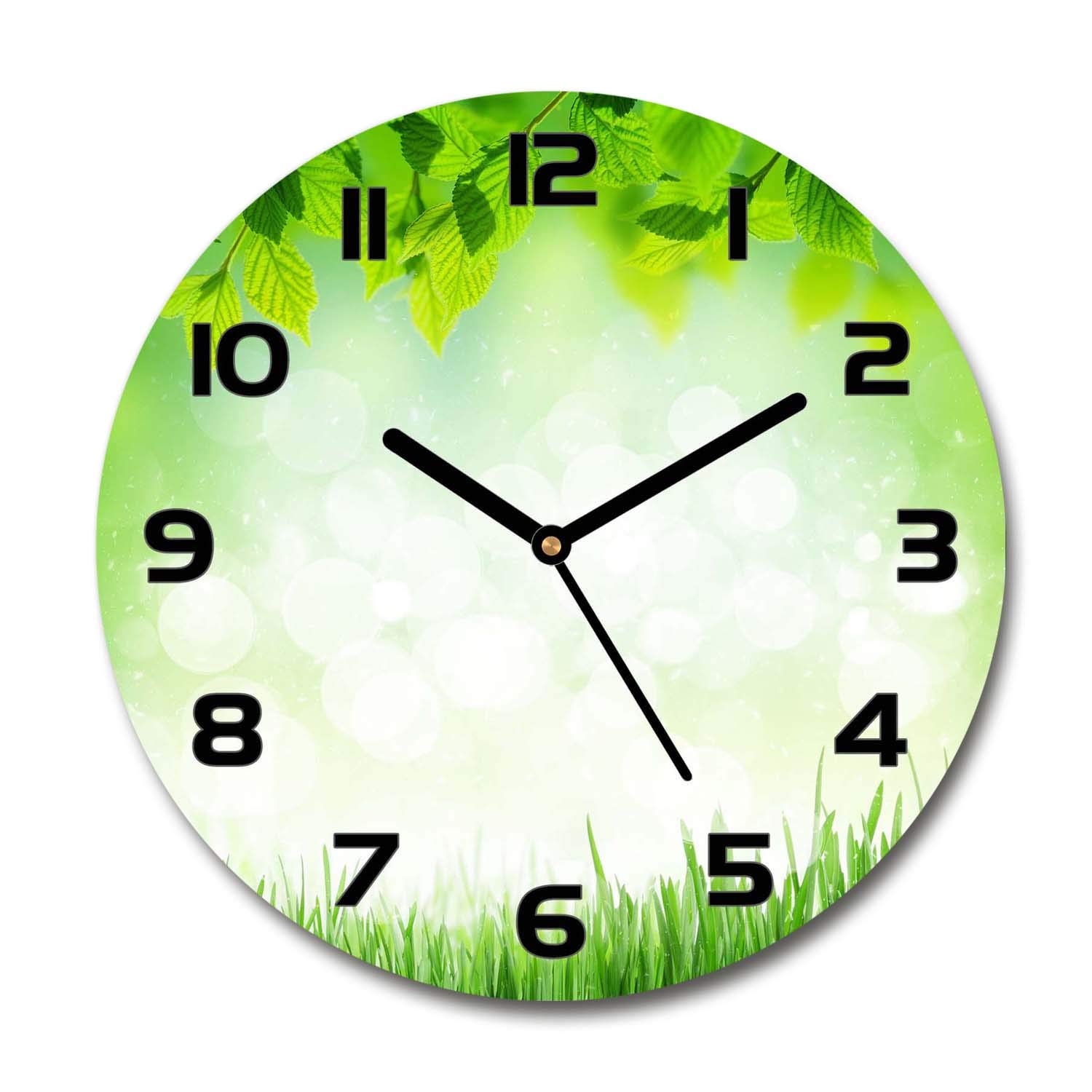 Impression verre sécurité Tulup 60x60cm - Horloge haut de gamme silencieuse motif nature