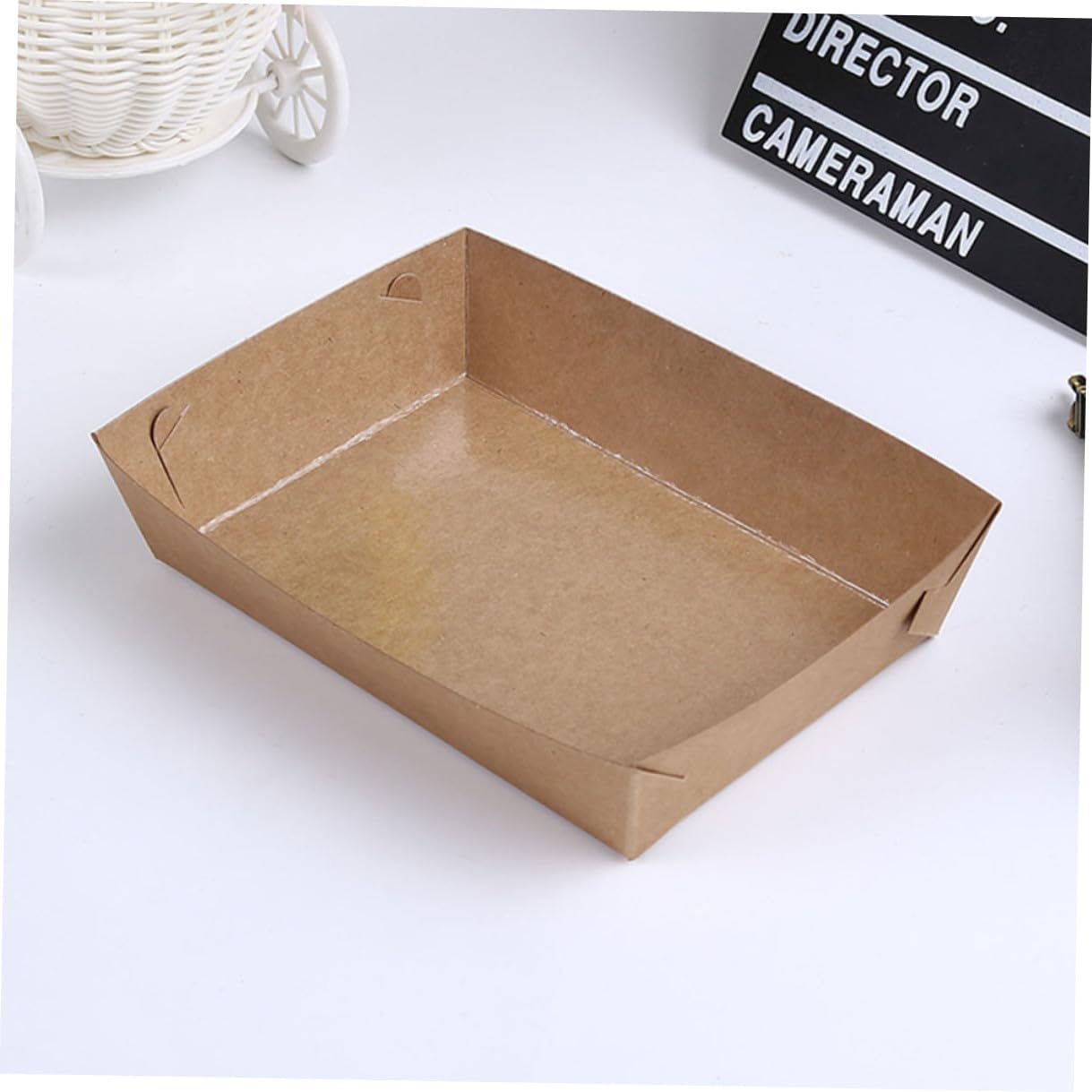 100pcs Kraft Paper Food Boxes Oil Proof Takeout Snack Containers for Fried Chicken French Fries Hot Dog Packing Meal Prep
