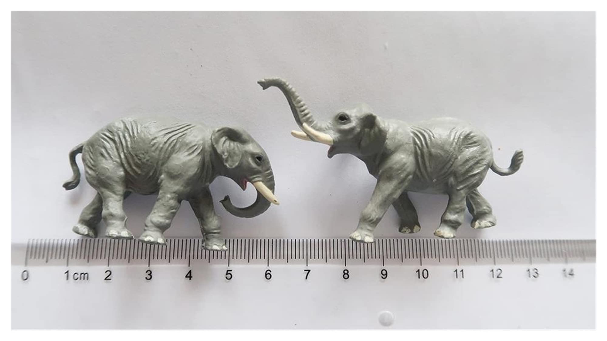 Miniaturas 1/87 modelo tren HO escala elefante y criador Diorama miniaturas figuras mesa de arena modelo escena macro fotografía accesorios (Color : 2PS elefantes)