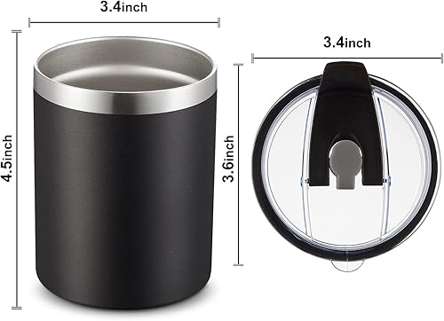 Miniatura 3 de MEWAY Vaso de acero inoxidable de doble pared aislado al vacío de 12 onzas con popote y tapa, cepillo de limpieza, duradero recubrimiento en polvo