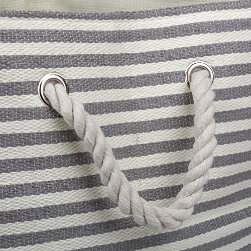 Dii Woven Paper Storage Bin, Pinstripe, Gray, Large Rectangle #TOP2