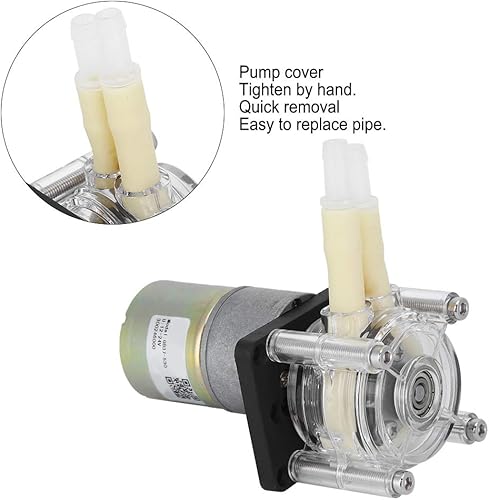 Miniatura 4 de ViaGasaFamido Bomba peristáltica Bomba dosificadora DC DIY Bomba de líquido peristáltica Cabeza dosificadora autocebante Marco de rueda de acero