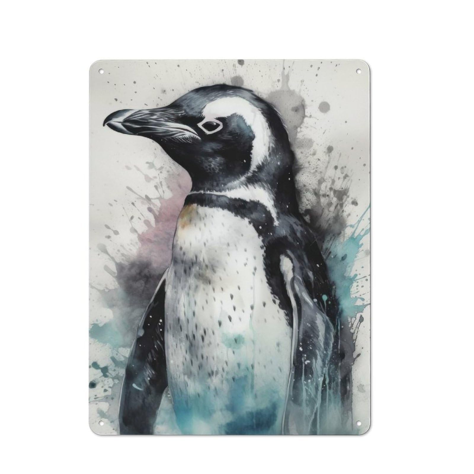 Junmoney Penguin Beauty Black Ink Retro Tin Sign 40X30cm For Pub Or Café, For Collectors Building A Themed Wall Display
