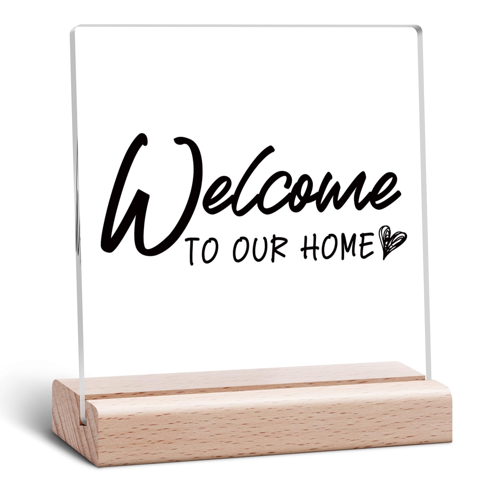 Welcome Decor Sign Welcome Sign Acrylic Signs for Home Decor Freestanding Farmhouse Porch Decors for Spring Summer Entryway Front Door Decorative Housewarming Gift Decorative for Couple Women Men