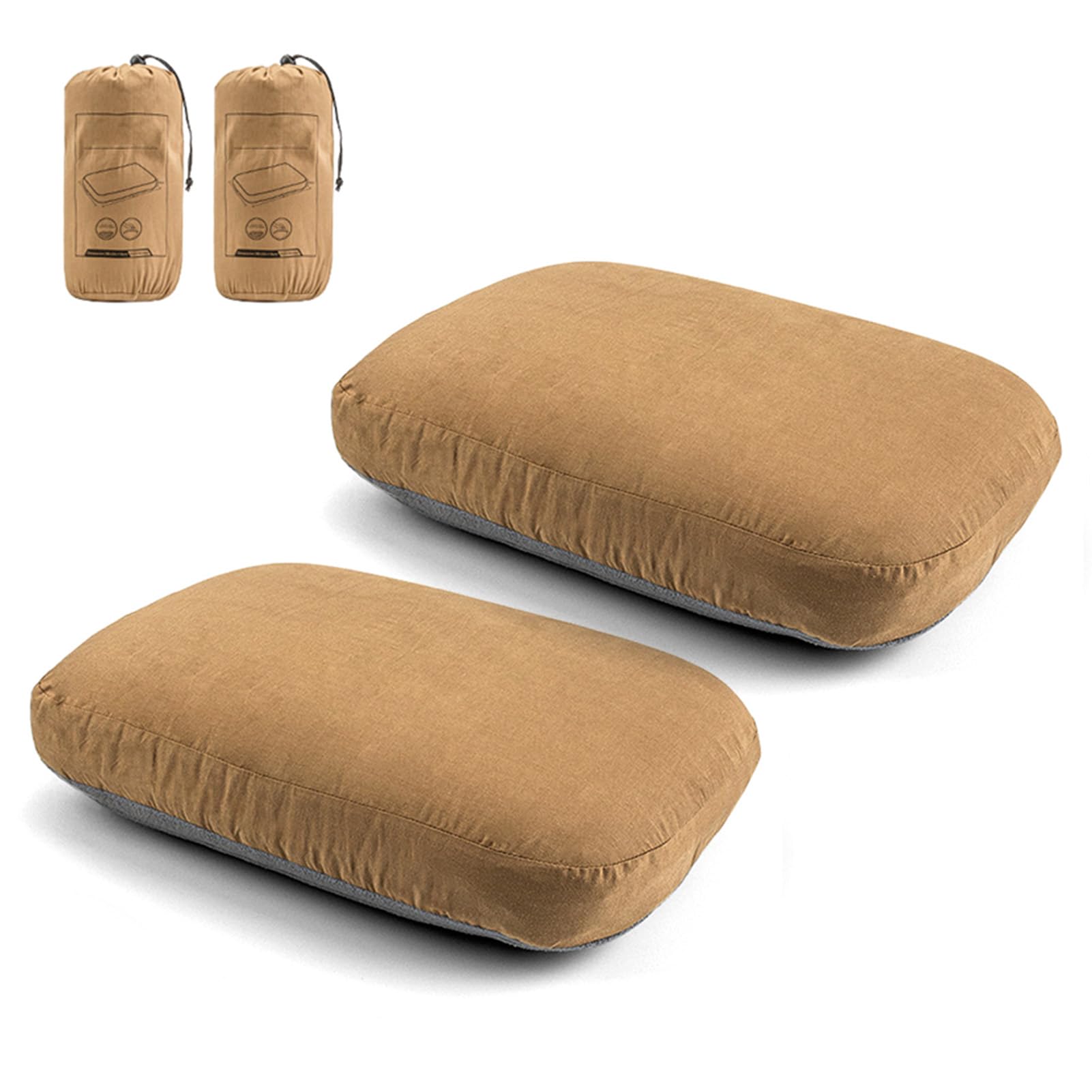 Cryfokt Almohada de Espuma Viscoelástica, Almohada de Viaje para Soporte de Cuello, Soporte Cervical de Rebote Lento, Plegable, Ligera, Transpirable, Reversible con Bolsa de Almacenamiento para (2PCS)