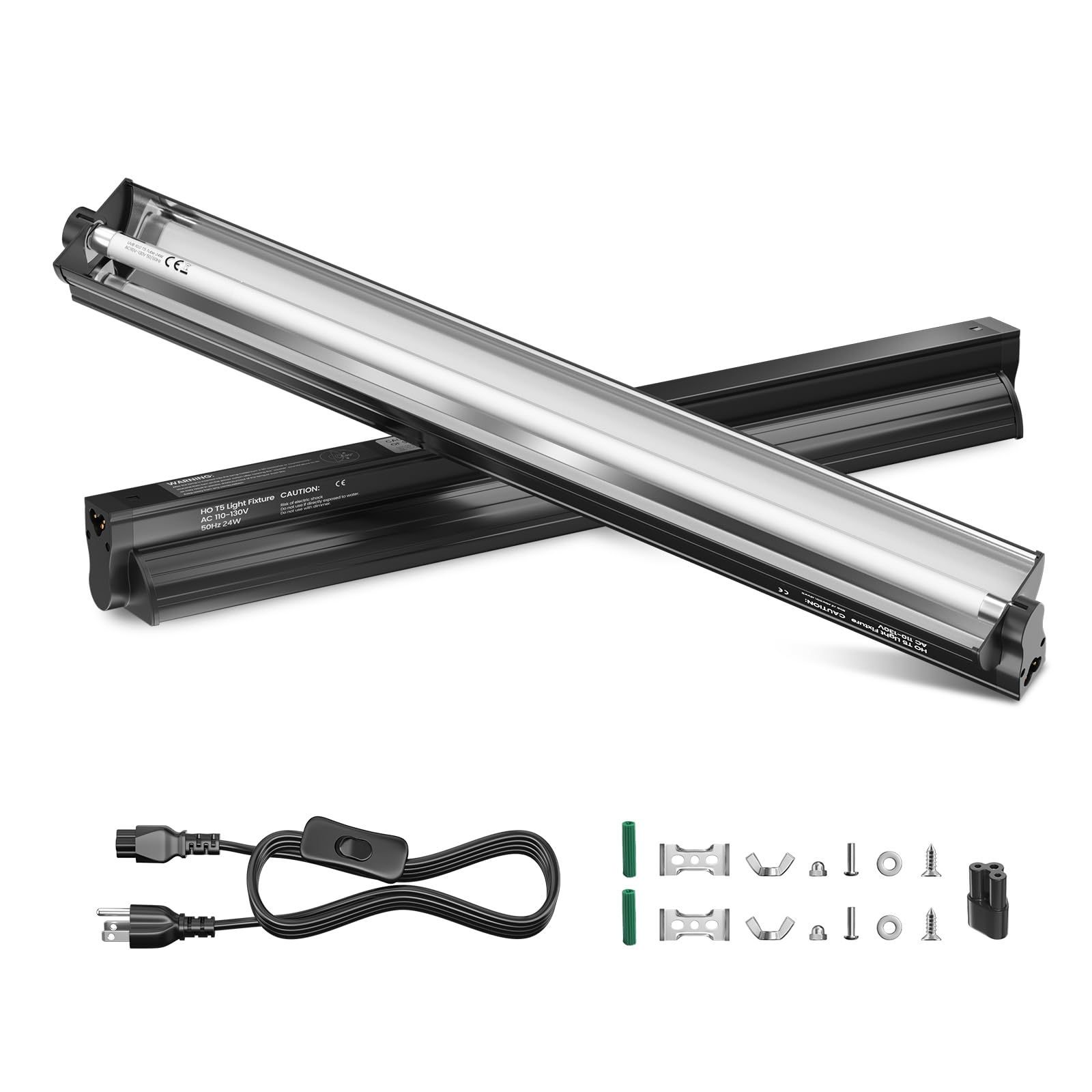 GlowUp 24W 10.0 T5 UVB Reptile Light Fixture Combo Kit 22inch Reptile Lamp Terrarium Hood 10.0 UVB Light for Bearded Dragon Reptiles Tropical Desert-Dwelling Lizards and Tortoises