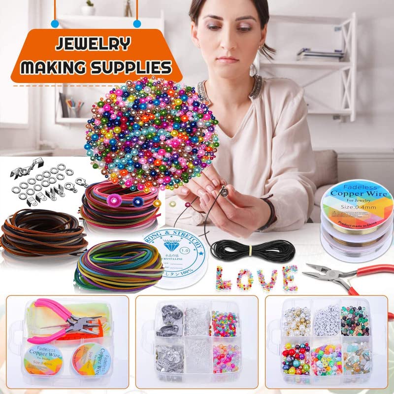 Image of DIY Crafts 900X Pcs Kit, DIY Hobby Kit, Accessories for Ring Jewellery Making, Bracelet Making Kit Jewelry Neclace, Brace (900X Pcs Kit, DIY Hobby Kit)