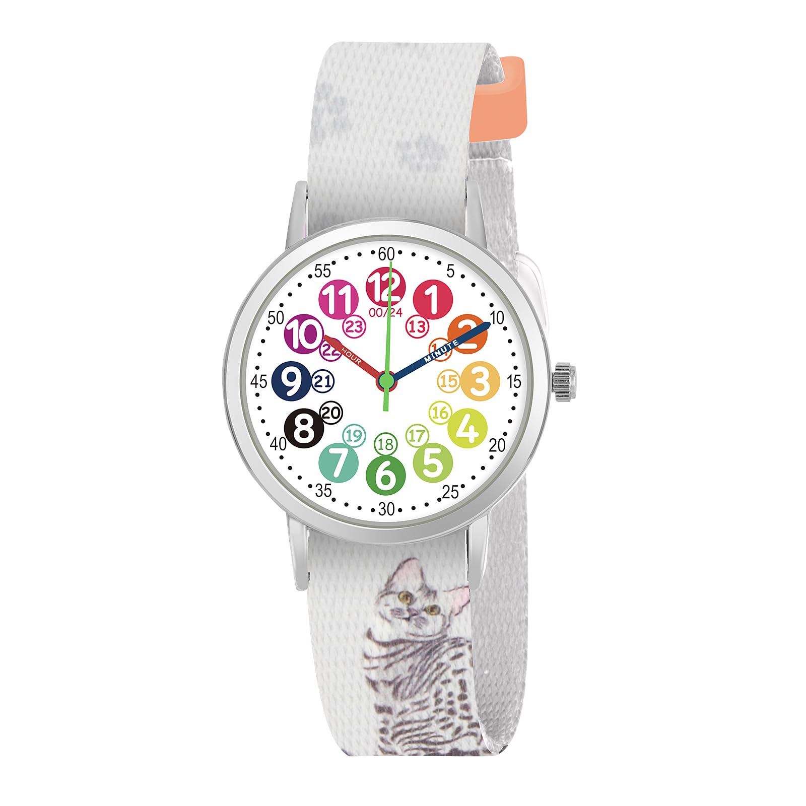 ITOOZYNNKids Watch for Girls and Boys,for Children's Toddler Learning Time and Easy to Read Time, Adjustable Nylon Strap,Analog Watch for Boys and Girls Ages4~11