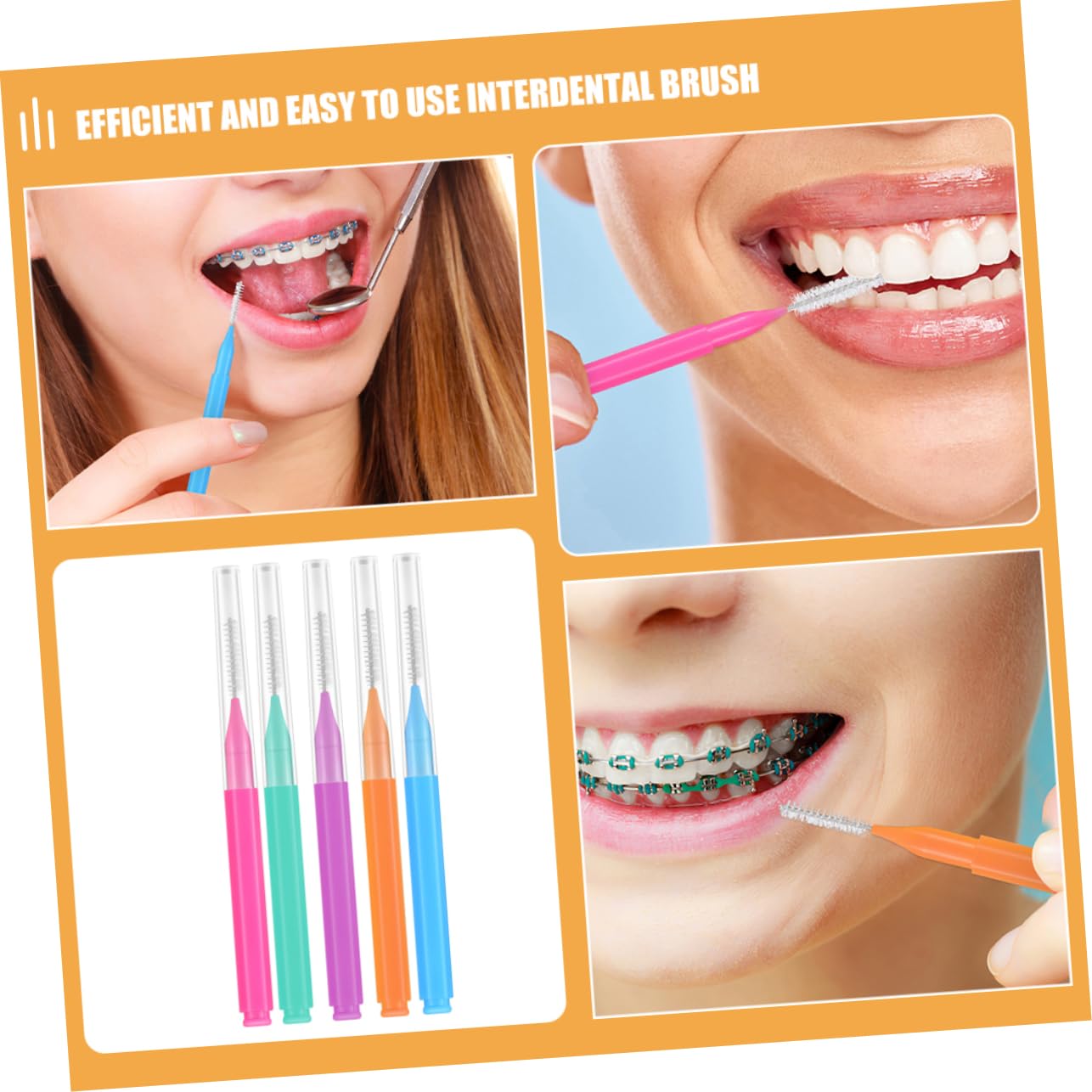 250 Piezas cepillo interdental palillos interdentales limpiador cepillos alternativos cepillos interdentales cepillos de palillos para brackets púas de pincel páginas