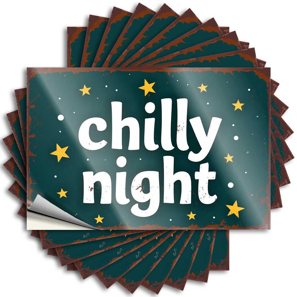 Decal - Optical Illusion Water Chilly Night: A Cozy Evening Under The Stars for Western Pool Stuff(8X12CM)