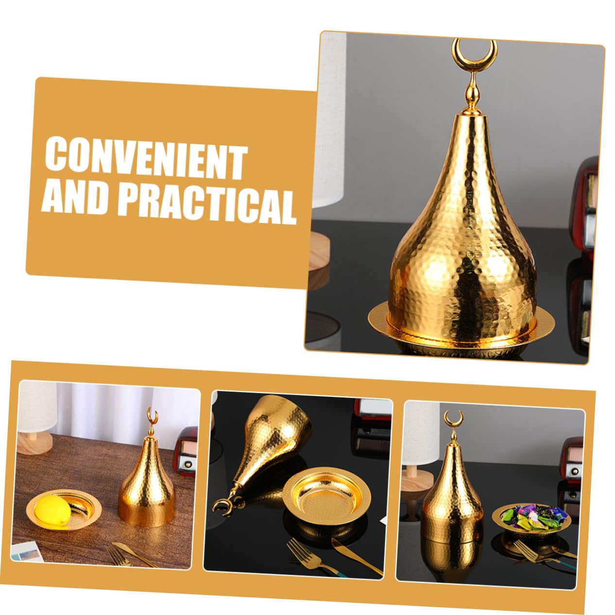 DECHOUS Elegant Moon Dessert Tray with Lid European Style Serving Platter for Cakes Muffins Snacks Decorative and Practical for Parties Weddings Home Use