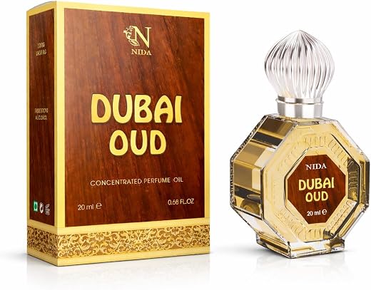 NIDA Dubai Oud Concentrated Perfume Oil | Long Lasting Attar | Alcohol Free | Unisex Fragrance | 20 ml
