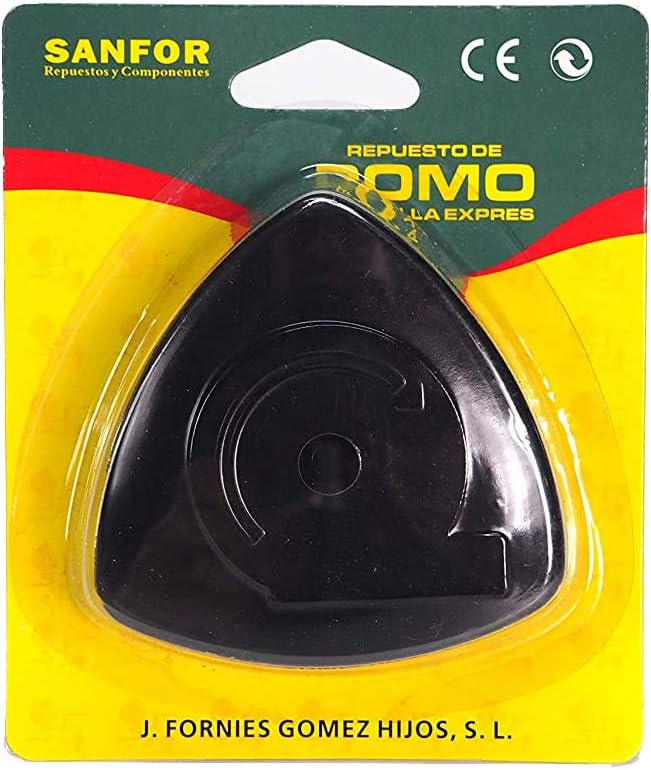 Sanfor Cooker Knob Adaptable to Traditional Magefesa with Screw | Black | Conventional Triangular Knob Blister for Pressure Cookers | 8 x 8 x 2.5 cm