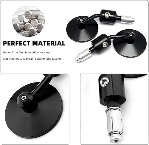 Miniatura 4 de Espejos de motocicleta con extremo de barra, espejos laterales universales redondos de 78 pulgadas con mango trasero compatibles con la mayoría de
