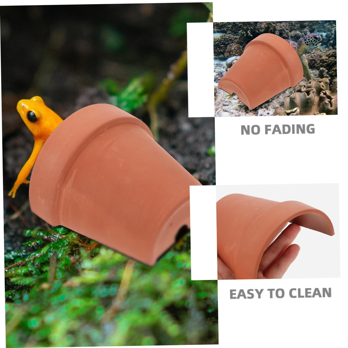 POPETPOP 4 Ensembles Trou De Cachette De Tortue Peluche Cachette De Tortues pour Aquarium Araignée Literie De Tortue Hamac pour Reptiles Lapin Fixation Sphaigne Trousse Argile 2 Pièces * 4