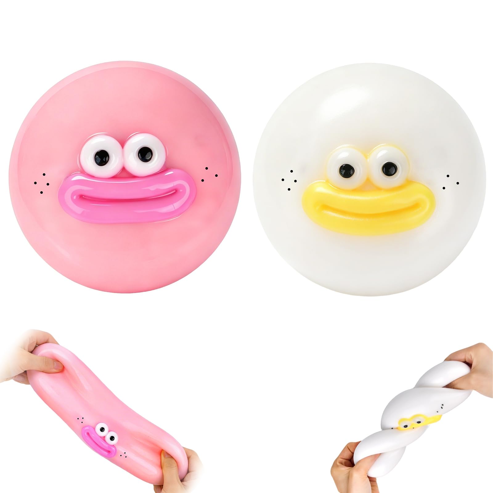 Smushers Squishy with Interchangeable Faces, Face Squishies Stress Ball, Soft Moldable, Stress Relief Sensory Squeeze Toy for Anxiety Relief, Fun Desk Accessory for Adults