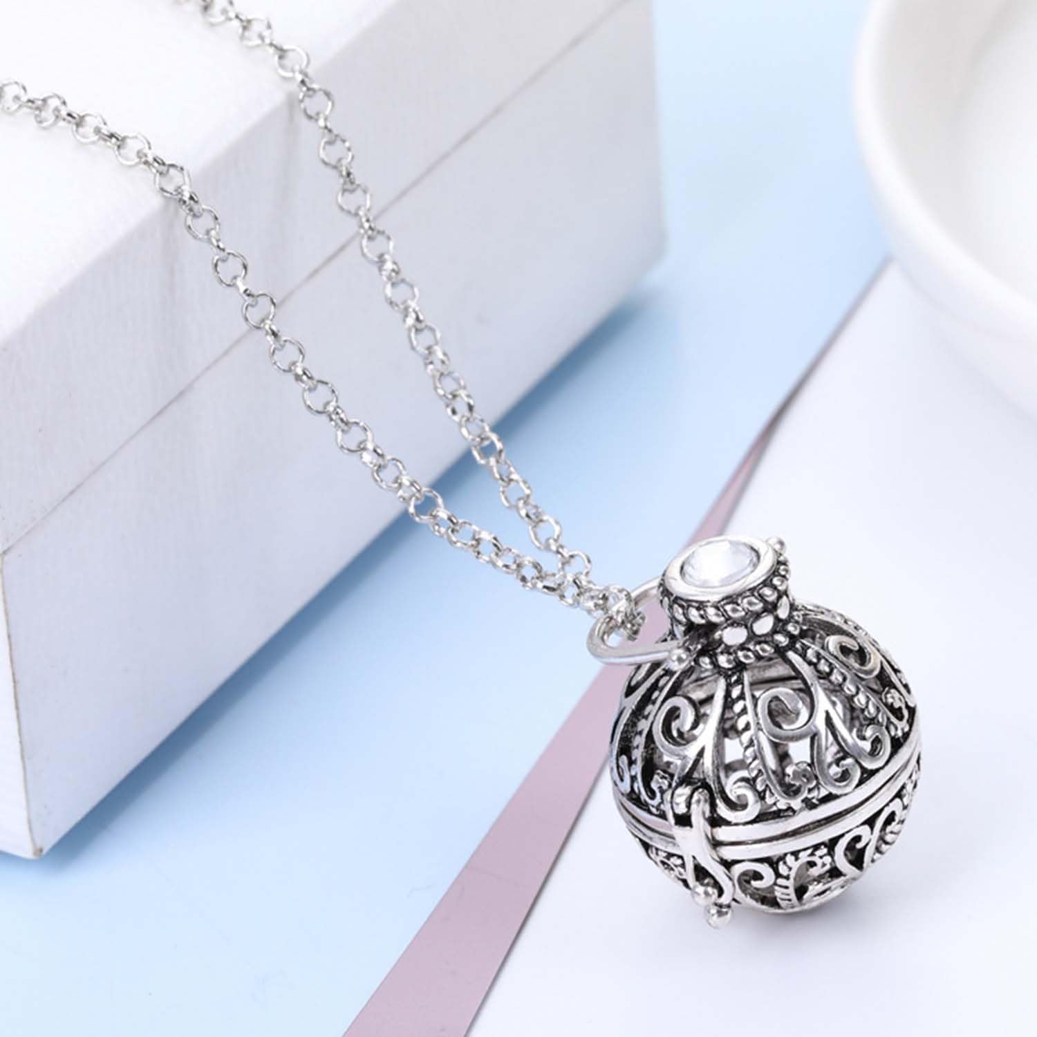 Single Albert Pocket Watch Chain T-Bar with with Grid Case Locket Essential Oil Diffuser Pendant