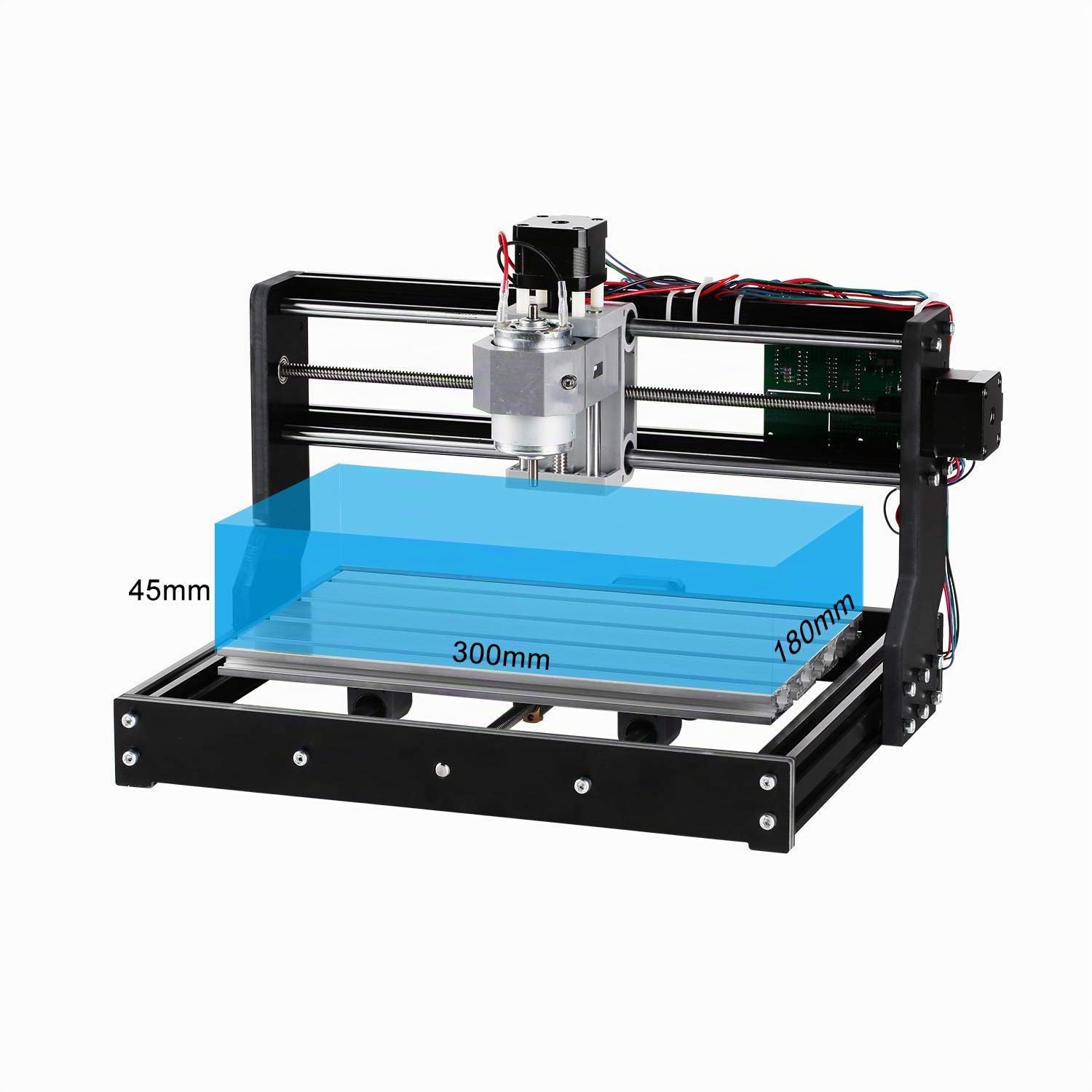 SainSmart Genmitsu CNC 3018-PRO - Kit di fresatura/incisione, controllo GRBL, 3 assi per la lavorazione di acrilico, PVC, legno, alluminio morbido, area di lavoro 300 mm x 180 mm x 45 mm