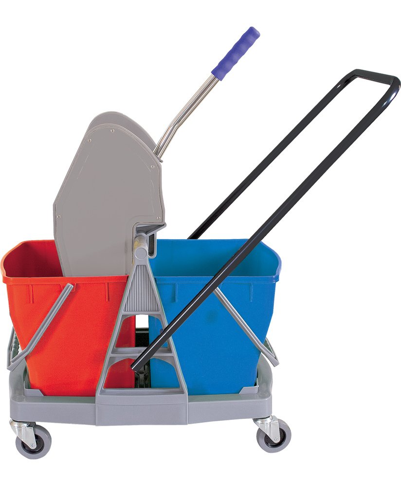 La Briantina Carrello per pulizie professionali 34 litri 2 secchi e strizzatore, Multicolore
