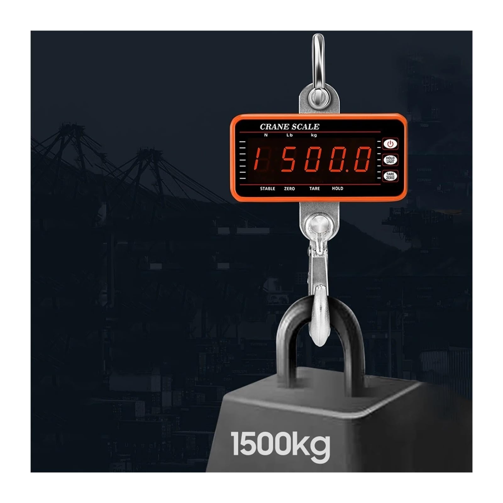 Wisząca waga, 1500kg/1000kg/500kg Cyfrowa wisząca waga dźwigowa | Wyposażona w bezprzewodowe sterowanie i czytelny wyświetlacz cyfrowy do magazynów, warsztatów i ważenia przemysłowego.