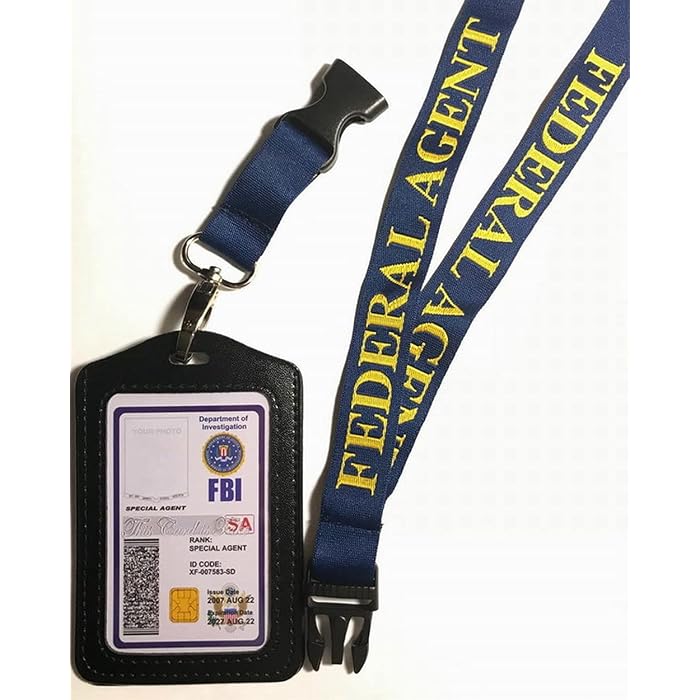 MECCANIXITY Aluminum Badge Holders With Neck Lanyard - 2 Pack Blue ID Card Holders For Office & Events - View #4