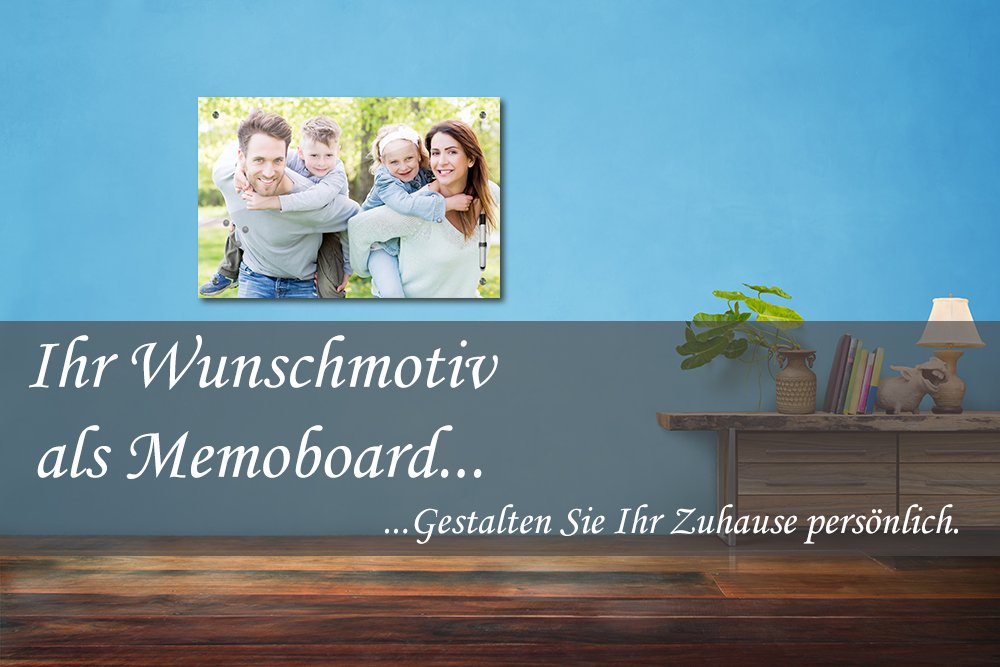 Bilderdepot24 Tableau mémo personnalisable avec motif de votre choix - 80 x 60 cm - Idée cadeau unique - Avec votre propre photo - Enfant - Famille - Vacances d'animaux de compagnie - Logo de
