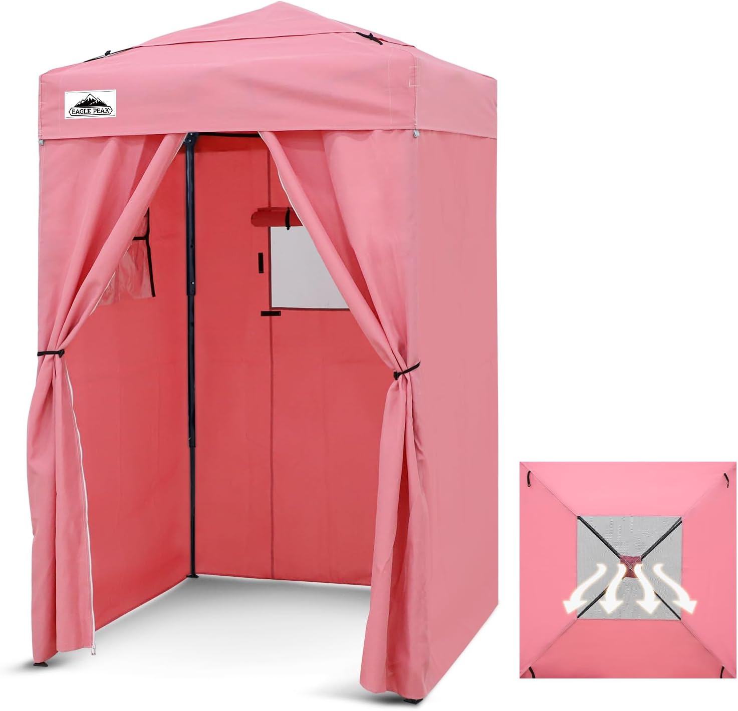 EAGLE PEAK Flex Ultra Compact 4x4 Pop-up Canopy Tent with Vented Top, Sun Shelter, Fast Set Up Changing Room, Portable Privacy Canopy for Camping, Photoshoots, and More (Pink)