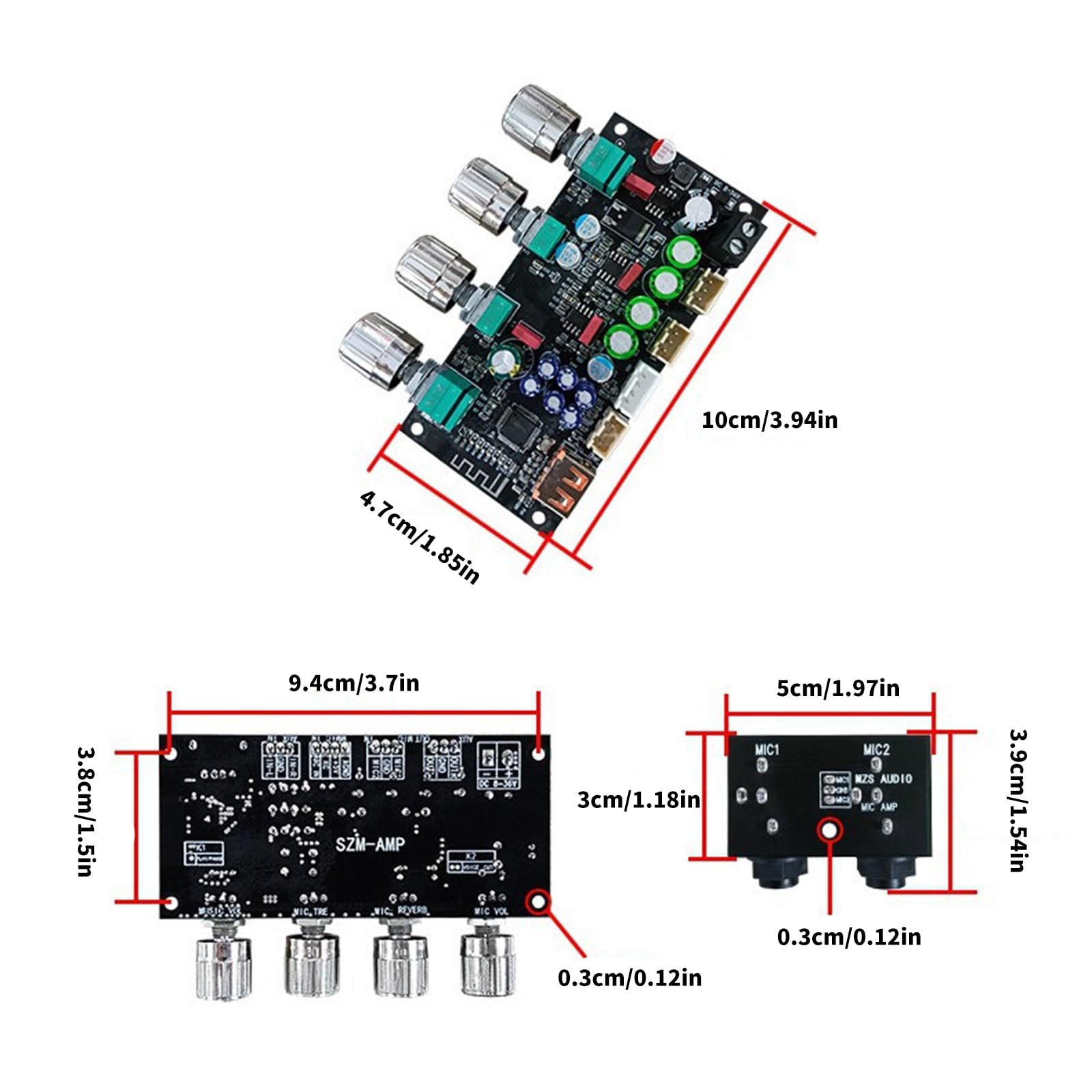 Professioneller 8-36-V Verstärker, verbesserte Karaoke Nachhallplatine, professioneller Mikrofonvorverstärker, DSP Mischmodul, Vorverstärkermodul für Karaoke
